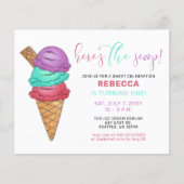 Papier Budget Ice crème fête invitation Anniversaire (Devant)