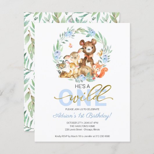 Papier Budget Il est un sauvage une première invitation d (Devant / Derrière)