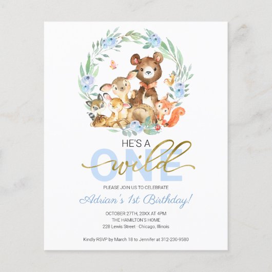 Papier Budget Il est un sauvage une première invitation d (Devant)