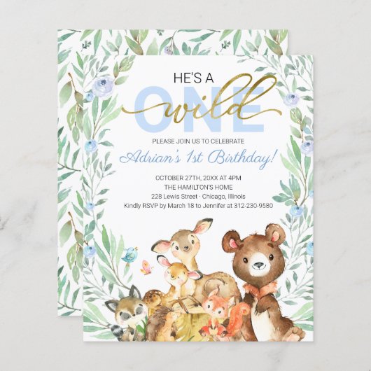 Papier Budget Il est un sauvage une première invitation d (Devant / Derrière)