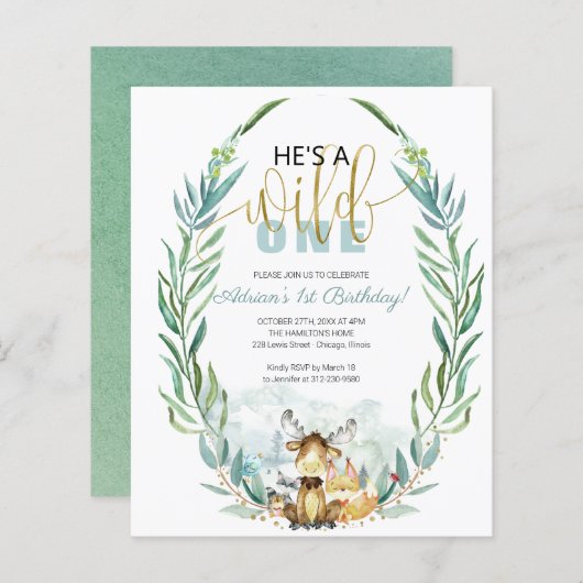 Papier Budget Il est un sauvage une première invitation d (Devant / Derrière)