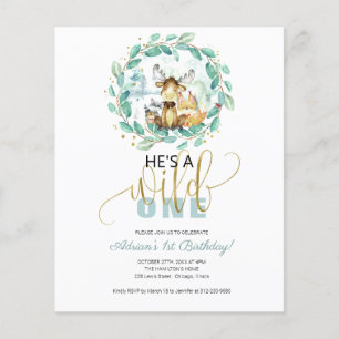 Papier Budget Il est un sauvage une première invitation d