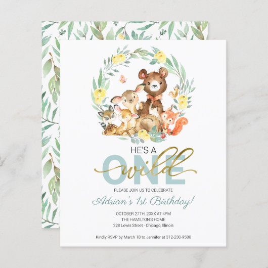 Papier Budget Il est un sauvage une première invitation d (Devant / Derrière)