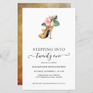 Papier Budget Inclus Dans 21 Talons D'Or Floral Anniversa