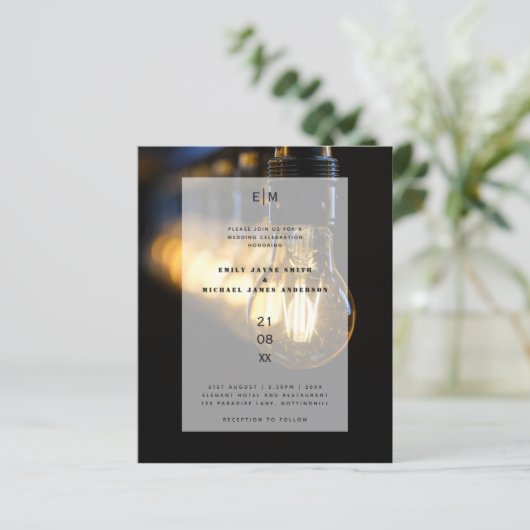 Papier Budget Industrial Edison lumières Mariage entrepôt (Debout devant)