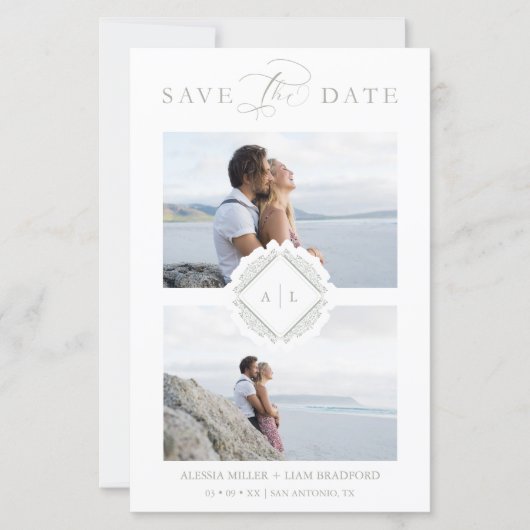 Papier Budget Initiales tendance Mariage ornemental chic (Devant)