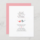 Papier Budget Inséparables Moderne Mariage Corail Invite (Devant / Derrière)