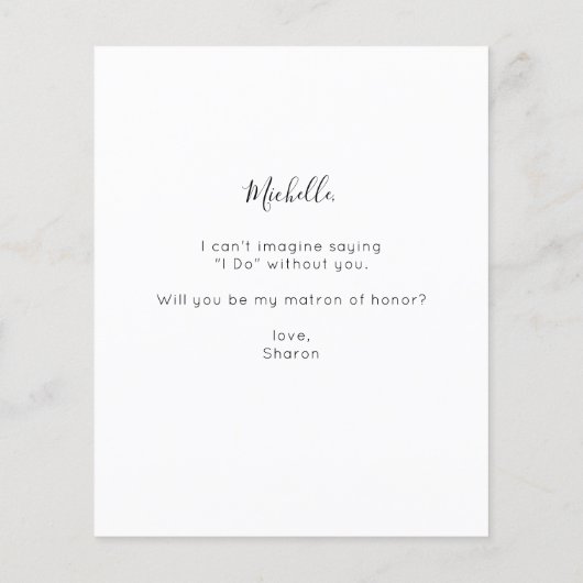 Papier Budget Instan Photo Be My Matron of Honor Proposit (Dos)