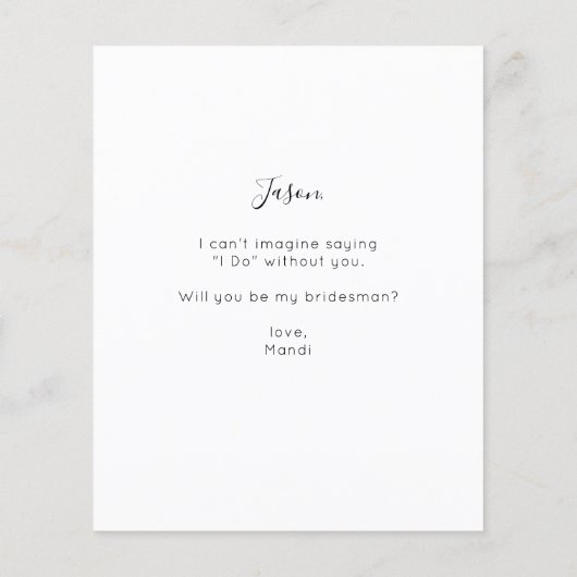 Papier Budget Instantané Photo Be My Bridesman Propositio (Dos)