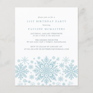Papier BUDGET Invitation 21e anniversaire du flocon bleu