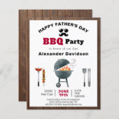 Papier BUDGET Invitation de barbecue pour la fête des pèr (Devant / Derrière)