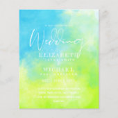 Papier BUDGET Invitation de mariage aquarelle eau Ocean B (Devant)