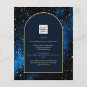 Papier BUDGET Invitation de mariage bleu nuit étoilé or (Dos)