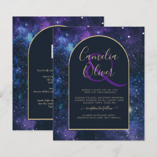 Papier BUDGET Invitation de mariage Nuit étoilée Bleu Vio