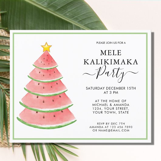 Papier Budget Invitation du parti Mele Kalikimaka