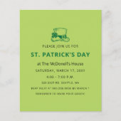 Papier Budget Invitation Jour de la Saint Patrick simple (Devant)