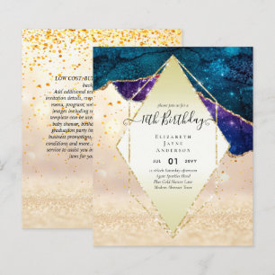 Papier BUDGET Invitation pailletée AGATE pour 16ème anniv