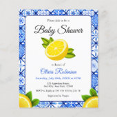Papier Budget italien Carrelage bleu citron Baby shower I (Devant)