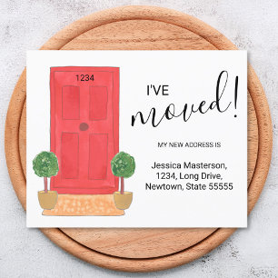 Papier Budget I've Moved Red Door Announcement Card