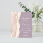 Papier Budget ivoire or Agate Mauve Mariage Invitation (Debout devant)