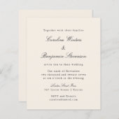 Papier Budget Ivory Formal Élégant Mariage Invitation (Devant / Derrière)