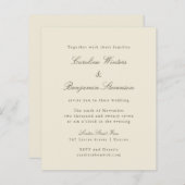 Papier Budget Ivory Olive Élégant Mariage Invitation (Devant / Derrière)