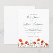 Papier Budget Jardin du Pavot Rouge Baby shower floral (Devant / Derrière)
