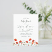 Papier Budget Jardin du Pavot Rouge Baby shower floral (Debout devant)