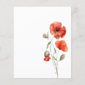 Papier Budget Jardin du Pavot Rouge Baby shower floral (Dos)