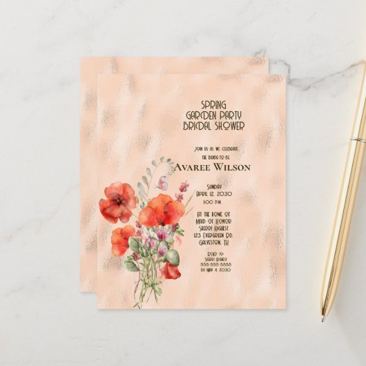 Papier BUDGET Jardin Fête des mariées (Devant/Arrière en situation)