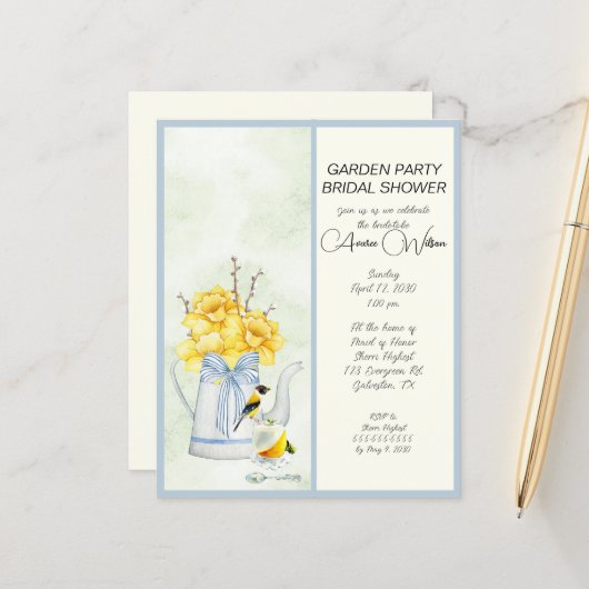 Papier BUDGET Jardin Fête des mariées (Devant/Arrière en situation)