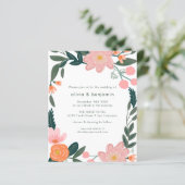 Papier Budget Jardin Rose Jardin Fleurs Mariage Invitatio (Debout devant)