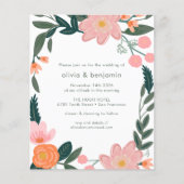 Papier Budget Jardin Rose Jardin Fleurs Mariage Invitatio (Devant)