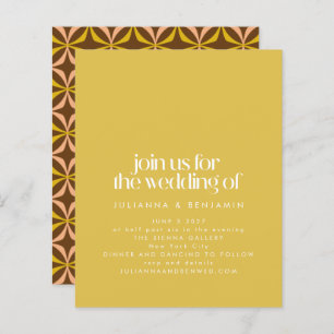 Papier Budget Jaune Retro Esthétique Chic Mariage Invitat