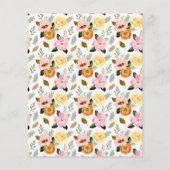 Papier Budget Jaune Rose & Bleu Floral Brunch & Bubbly (Dos)