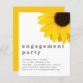 Papier Budget Jaune Tournesol Engagement Invitation (Devant / Derrière)