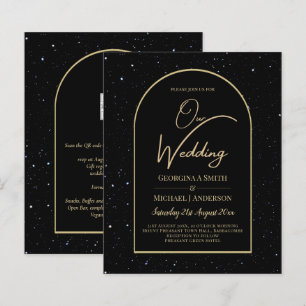 Papier BUDGET Jet BLACK OR étoile Nuit étoilée INVITE
