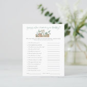 Papier Budget Jeu Devinez Qui Maman Papa Sage Baby shower (Debout devant)