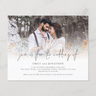 Papier Budget Join Us Photo QR Code Wedding Invite