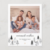 Papier Budget Joli Arbres de Noël Salutation photo vacanc (Devant)