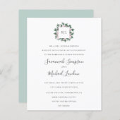 Papier BUDGET Joli Magnolia Eucalyptus mariage monogramme (Devant / Derrière)