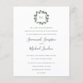 Papier BUDGET Joli Magnolia Eucalyptus mariage monogramme (Devant)