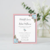 Papier BUDGET Joli mariage floral bleu rose marine (Debout devant)