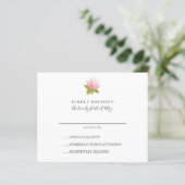 Papier BUDGET Jolie Fleur rose verte Mariage RSVP (Debout devant)