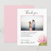 Papier BUDGET Jolie Fleur rose verte Photo merci (Devant / Derrière)