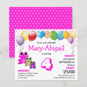 Papier Budget Jote Rose Girls Invitation Anniversaire