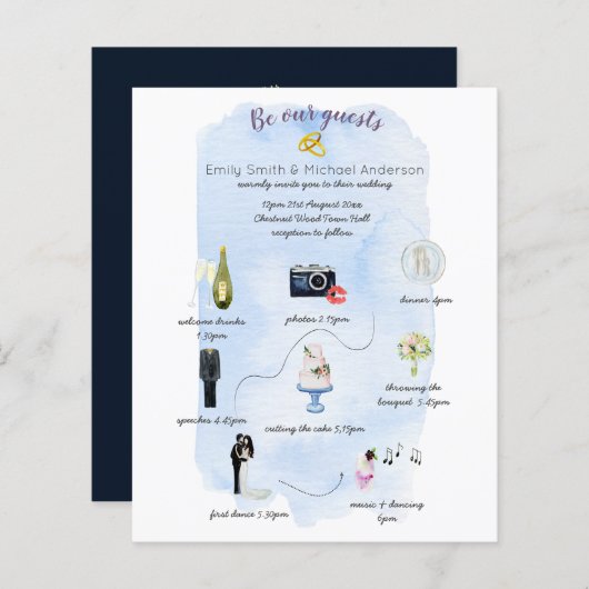 Papier Budget Jour du Mariage Calendrier Invitations mode (Devant / Derrière)