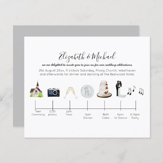 Papier Budget Jour du Mariage Calendrier Invitations mode (Devant / Derrière)