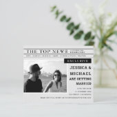 Papier Budget Journal noir blanc photo Enregistrer la dat (Debout devant)