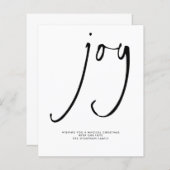 Papier Budget Joy Élégant Script Black White Holiday (Devant / Derrière)